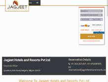 Tablet Screenshot of jagjeethotelsandresorts.com